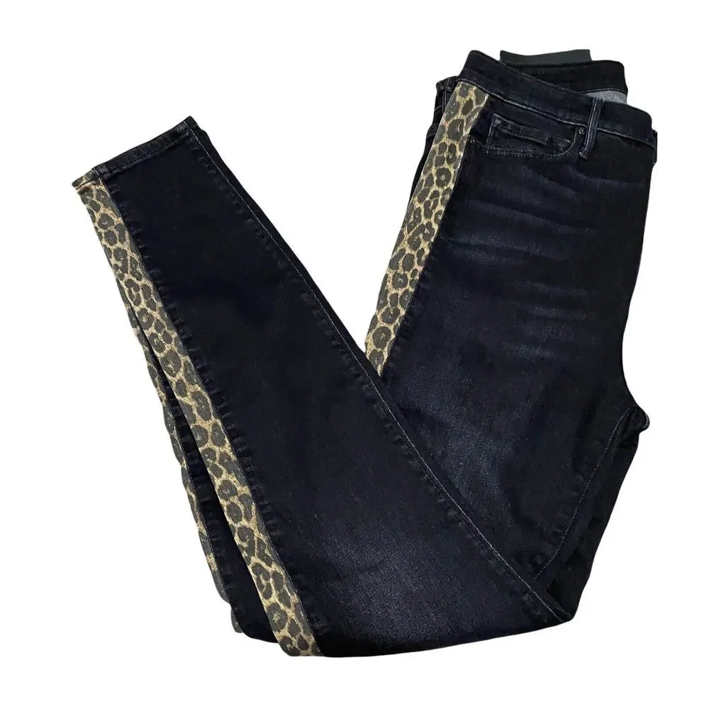 Black Orchid Gisele High Rise Super Skinny Jeans Side Stripes in Raven 27 $198